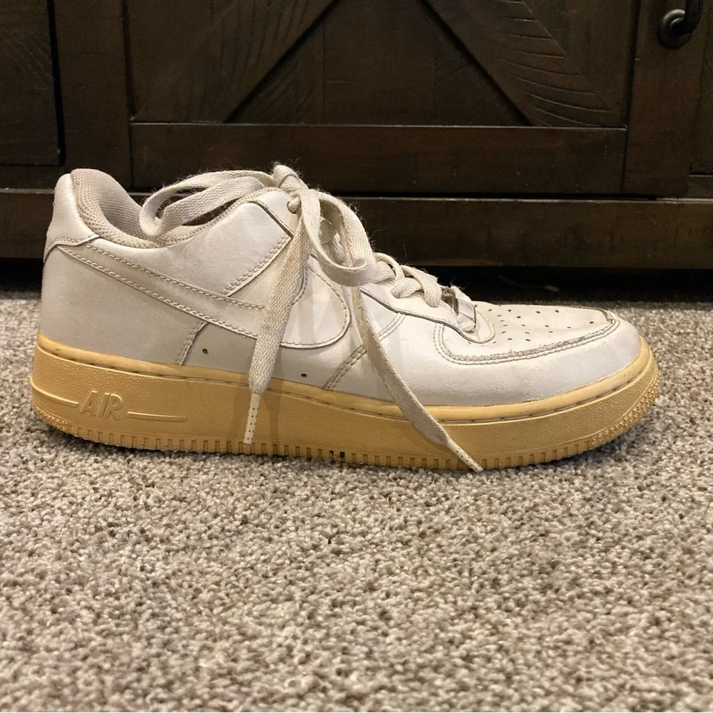 VTG Nike Air Force 1 Low GS White  - 314192-113 Kid Size 7Y; Women 8.5; 2006